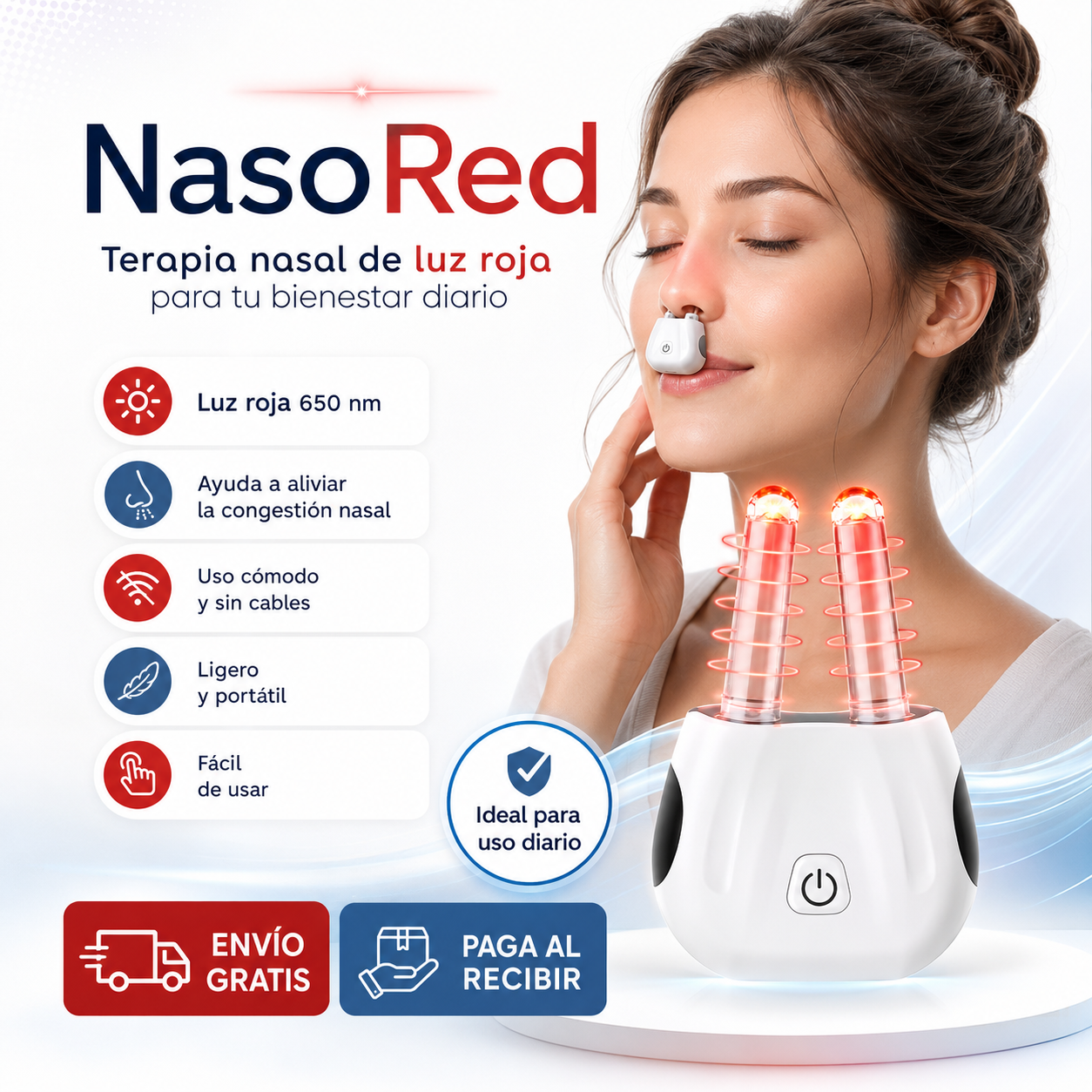 NasoRed™ | Terapia de Luz Roja Nasal | Respiración Más Cómoda