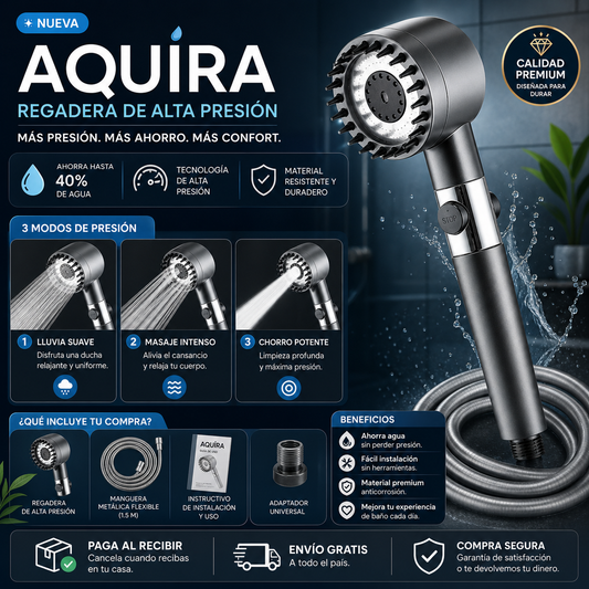 Aquira™ | Ducha Masaje | Incluye todo