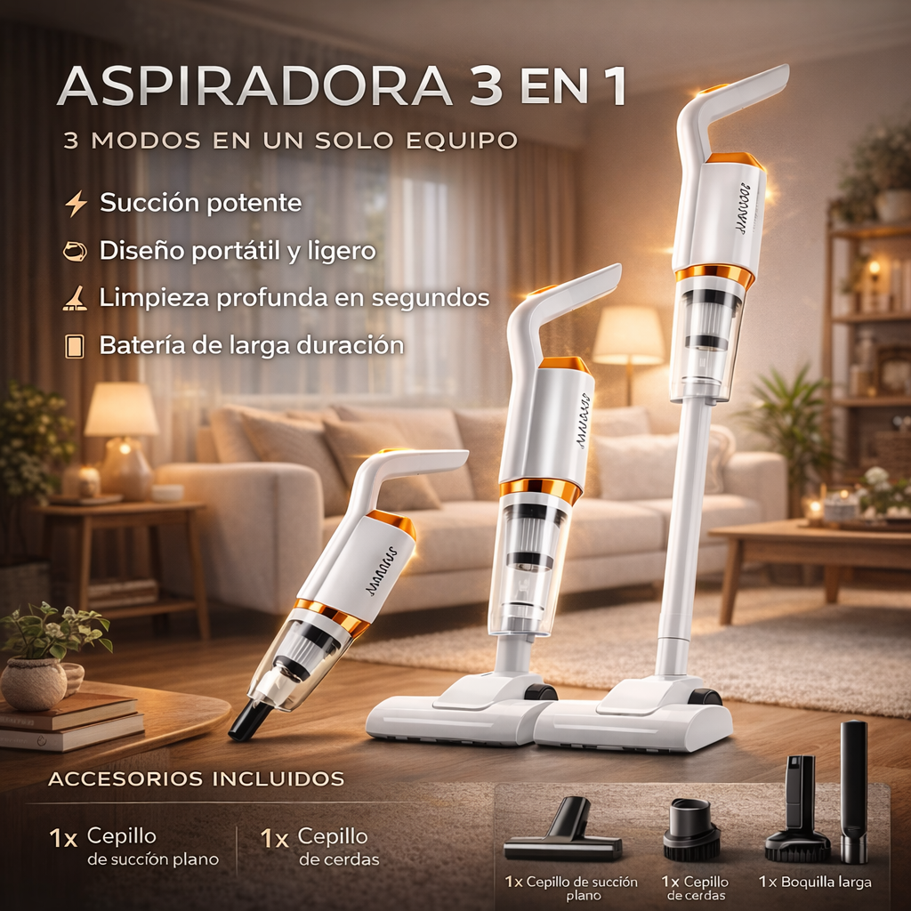 TurboVac™ | Aspiradora 3 en 1 | Full Accesorios