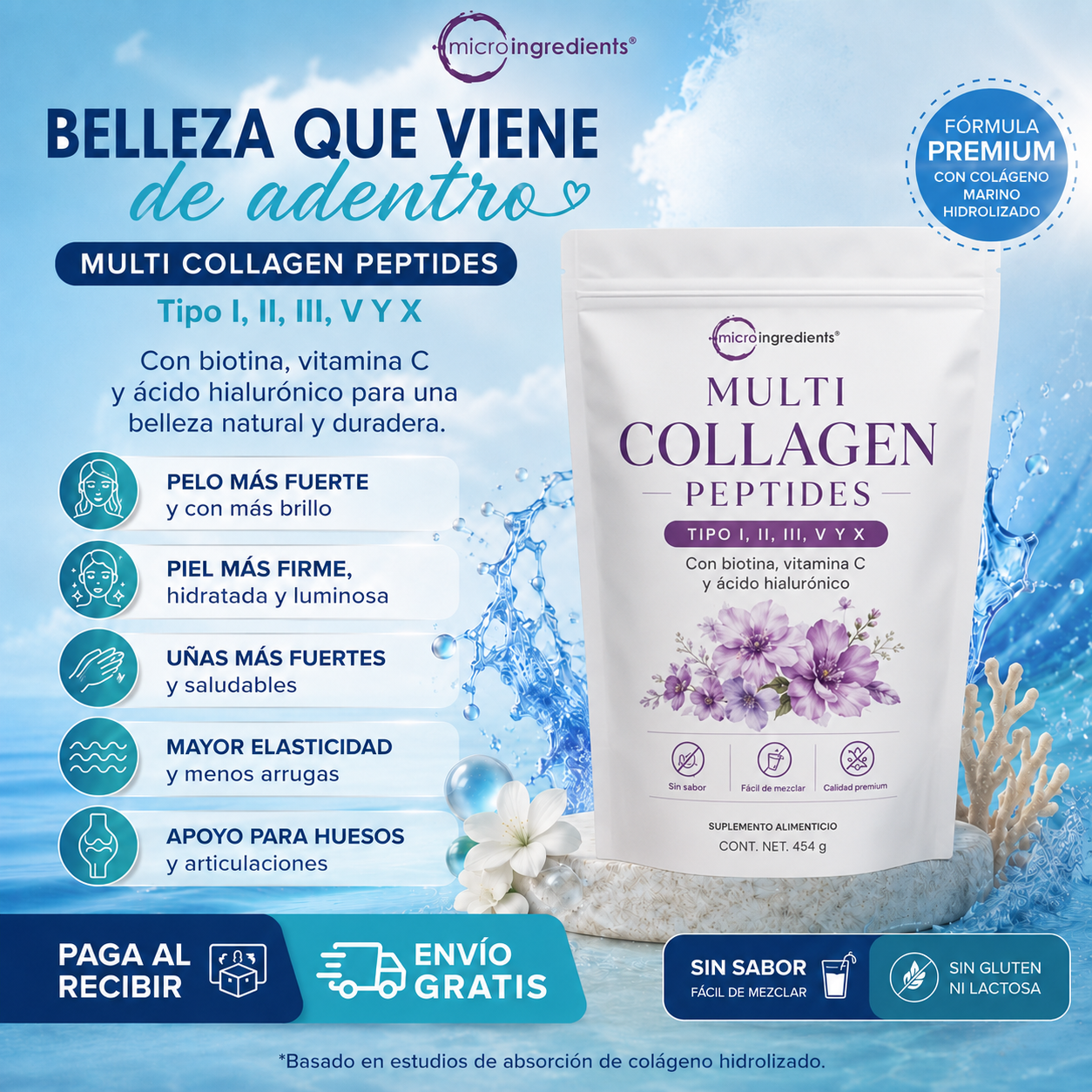 Micro Ingredients Colageno | Suplemento para Piel, Cabello y Uñas
