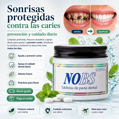 Nobs | Tabletas Anticaries y Rellena Huecos para Dientes