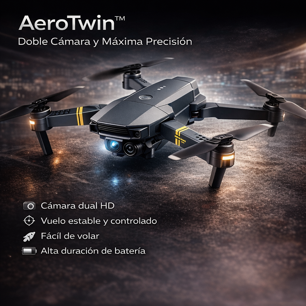 AeroTwin™ | Dron Camara Dual | Full Accesoríos