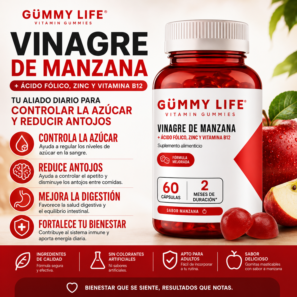 Suplemento Gummy Life | Controla Antojos y Azucar
